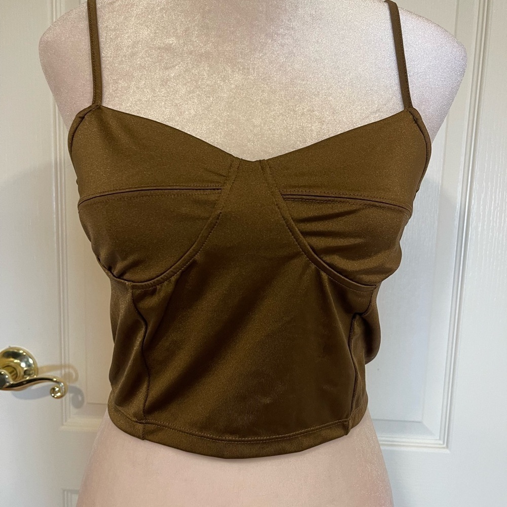 Love tree brown bustier crop top​​​​​​​